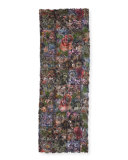 Leandra Floral Wool-Blend Scarf, Multicolor