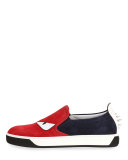 Monster Suede Slip-On Sneaker, Red