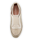Ryley Crystal Slip-On Sneaker, Beige
