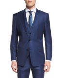 Hevans Three-Piece Wool Suit, Navy