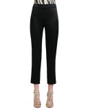 Liquid Satin Side-Zip Cropped Pants