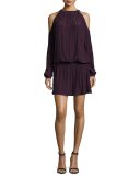 Lauren Cold-Shoulder Blouson Dress, Merlot