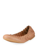 Jane Scalloped Ballerina Flat, Biscotto Nude