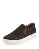 Ace Woven Suede Slip-On Sneaker, Graphite