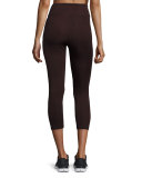 Paneled High-Rise Cropped Leggings, Raisin