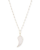 Eliana Agate Wing Pendant Necklace, Gray