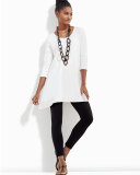 Interlock-Knit High-Low Tunic, Petite
