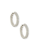 18K White Gold Infinity Diamond Hoop Earrings