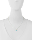 14K Turquoise Horn Pendant Necklace with Diamonds