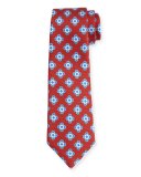 Neat Spaced Flower Silk Tie, Rust