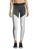 Racing Colorblock Performance Leggings, Chalk/Charcoal/White