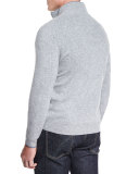 Tipped Half-Zip Cashmere Sweater, Navy