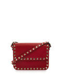 Rockstud Small Flap-Top Crossbody Bag, Red