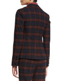 Plaid Two-Button Blazer, Red/Midnight