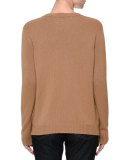 Rockstud-Trim Cashmere Pullover, Camel