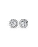 Cushion-Cut Diamond Cluster Earrings