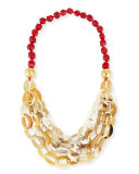 Horn Link Coral Necklace