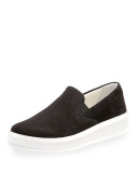 Suede 25mm Skate Sneaker, Black/Bianco