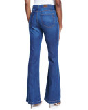 Nouveau Flare-Leg Denim Jeans, Cobalt Wash