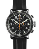 48mm Runwell Sport Chronograph Watch with Rubber Strap, Black