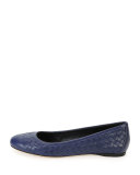 Napa Intrecciato Ballerina Flat, Atlantic Blue