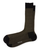 Feathered Herringbone Dress Socks