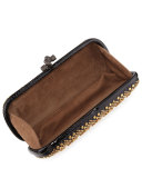 Knot Studded Snakeskin Clutch Bag