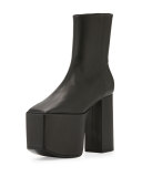 Wayio Leather Super Platform Bootie, Noir