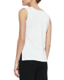 Scoop-Neck Knit Tank, White