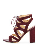 Yardley Suede Lace-Up Sandal, Port Wine
