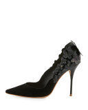 Harmony Suede 3D Butterfly Pump, Black