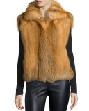 Open-Front Red Fox Fur Vest