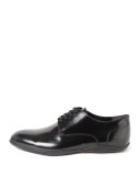 Duncan Leather Lace-Up Loafer, Black/Blue