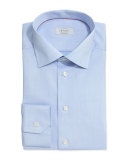 Solid Fine-Twill Dress Shirt, Light Blue