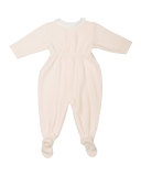 Long-Sleeve Collared Velour Footie Pajamas, Pink, Size 1-6 Months