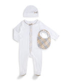Jacey 3-Piece Footie Pajama Set, White, Size 1-24 Months