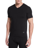 Modal/Cotton V-Neck Tee, Black