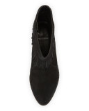 Makena Suede Fringe Bootie, Black