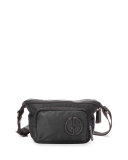 Nylon Belt Bag with Leather Trim