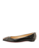 Goldoflat Spiked Red Sole Ballerina Flat, Black