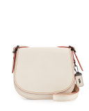 23 Leather Saddle Bag, Chalk