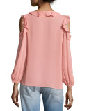 Gia Cold-Shoulder Ruffle Blouse