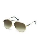 Rick Aviator Sunglasses, Rose Gold
