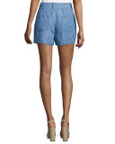 Mireille Tie-Front Denim Shorts