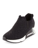 Lifting Crystal Slip-On Sneaker, Black