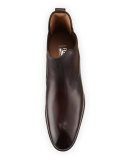 Marrico Tramezza Burnished Calfskin Chelsea Boot, Chocolate