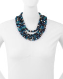 Five-Strand Beaded Necklace, Blue