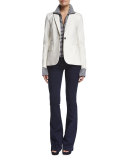 Classic One-Button Jacket, White
