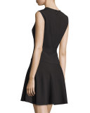 Aynn Pointelle-Inset Cocktail Dress, Black
