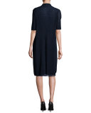 Sleeveless Layered-Hem Silk Georgette Dress